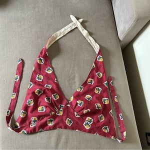 100% cotton vintage halter crop top with floral pattern. Fits small to medium